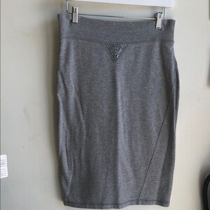 Blumarine Gray Pencil Skirt with Embellishment